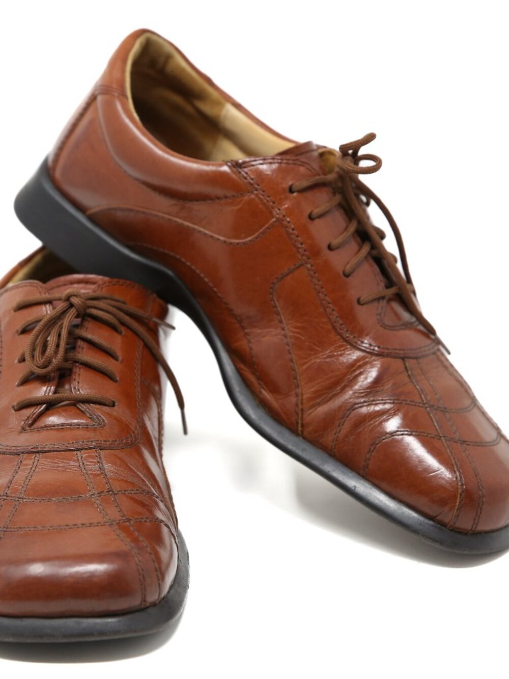 Stanley Blacker Vintage Men's Brown Leather Dress Shoes 8.5 M Italy Excellent